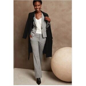 BANANA REPUBLIC Logan Trouser-Fit Lightweight Wool Pant Grey Size 8 NEW Career